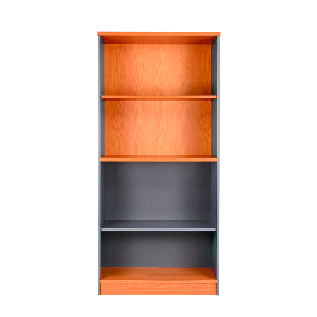 Estante Armario Abierto 173 X 80 X 40 cm. Laminado Compacto. Color Alerce y Grafito